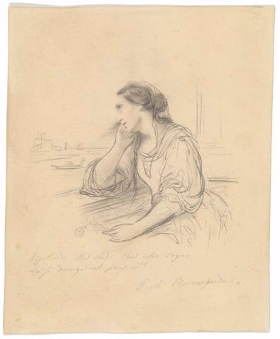Woman on a Balcony Looking at a Canal in Venice, illustration for Giovanni Prati’s Edmenegarda
