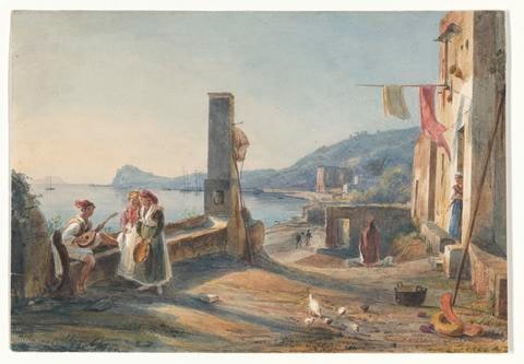 Rustic Scene in Baia with the Temple of Venus in the Background