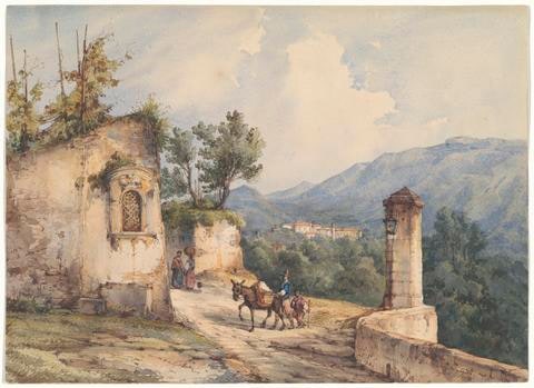 Santa Croce, the Ascending Road with Monte Coppola near Castellammare, Naples
