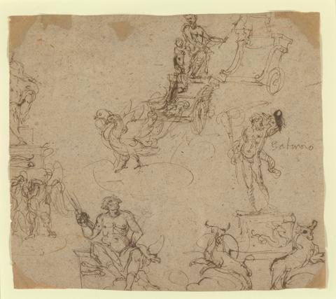 A Sheet of Studies of Gods: Saturn, Jupiter, and Venus