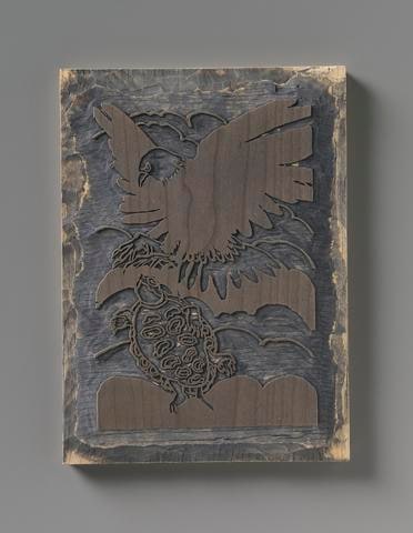 Key block and color block of The Tortoise and the Eagle from the Fables of Avianus