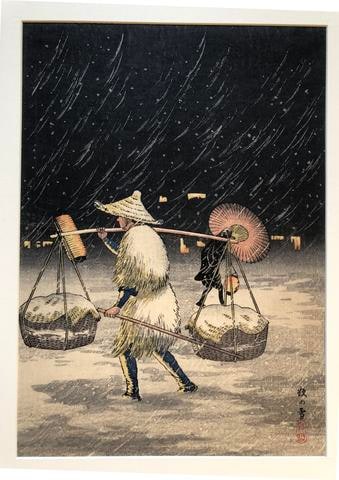 Peddler on a Snowy Night