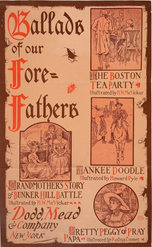 Advertising poster for Ballads of Our Forefathers