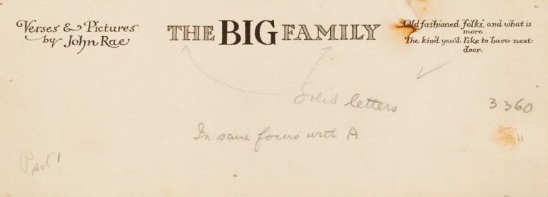 Headpiece and title for "The Big Family"