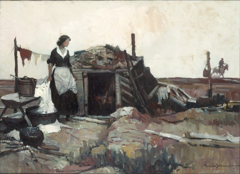 Mort rode forth boldly toward the sod house