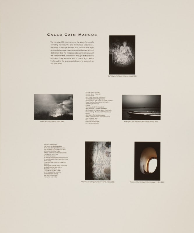 Table of contents and Caleb Cain Marcus artist statement