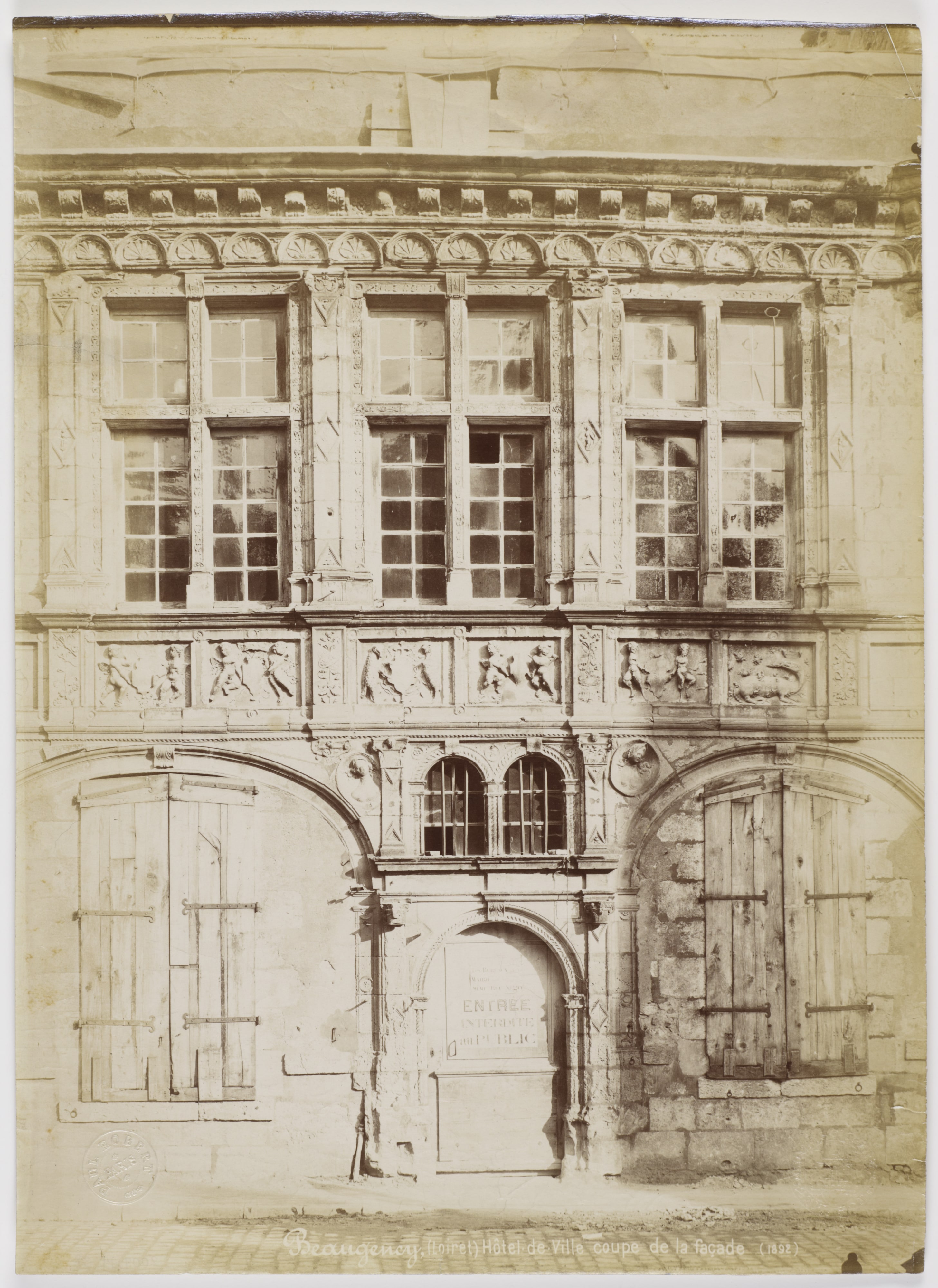 Beaugency, (Loiret) Hôtel ∙ de ∙ Ville Coupe de la Façade (1892)