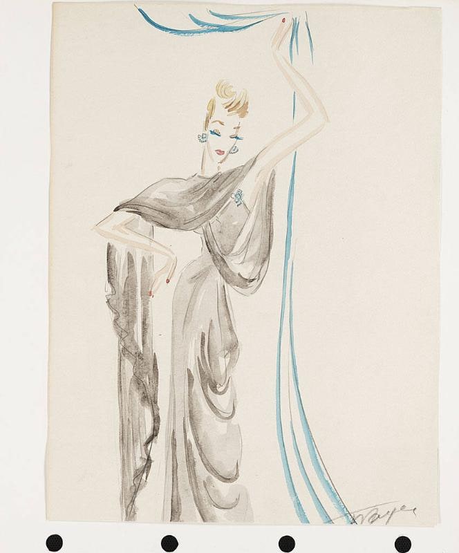 Grey Draped Gown