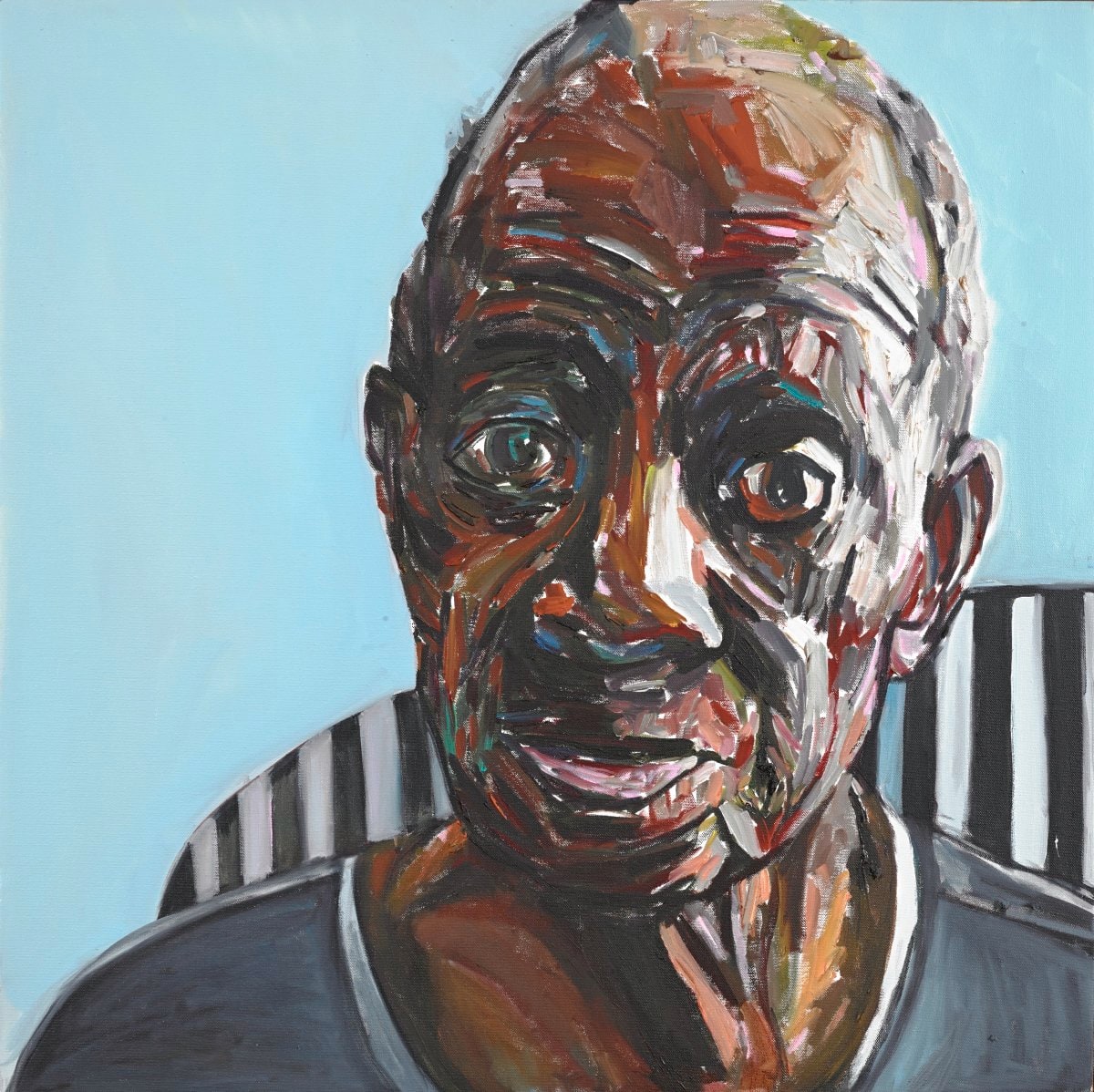 Daddy in a Striped Chair