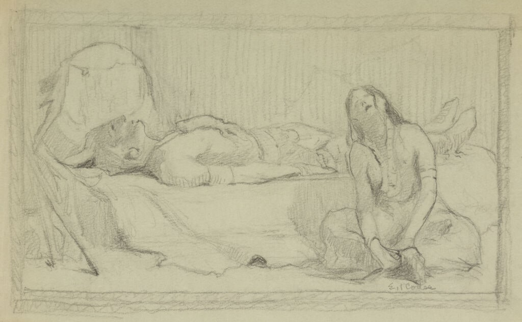 Sketch for “Mourning the Chief of the Tribe”