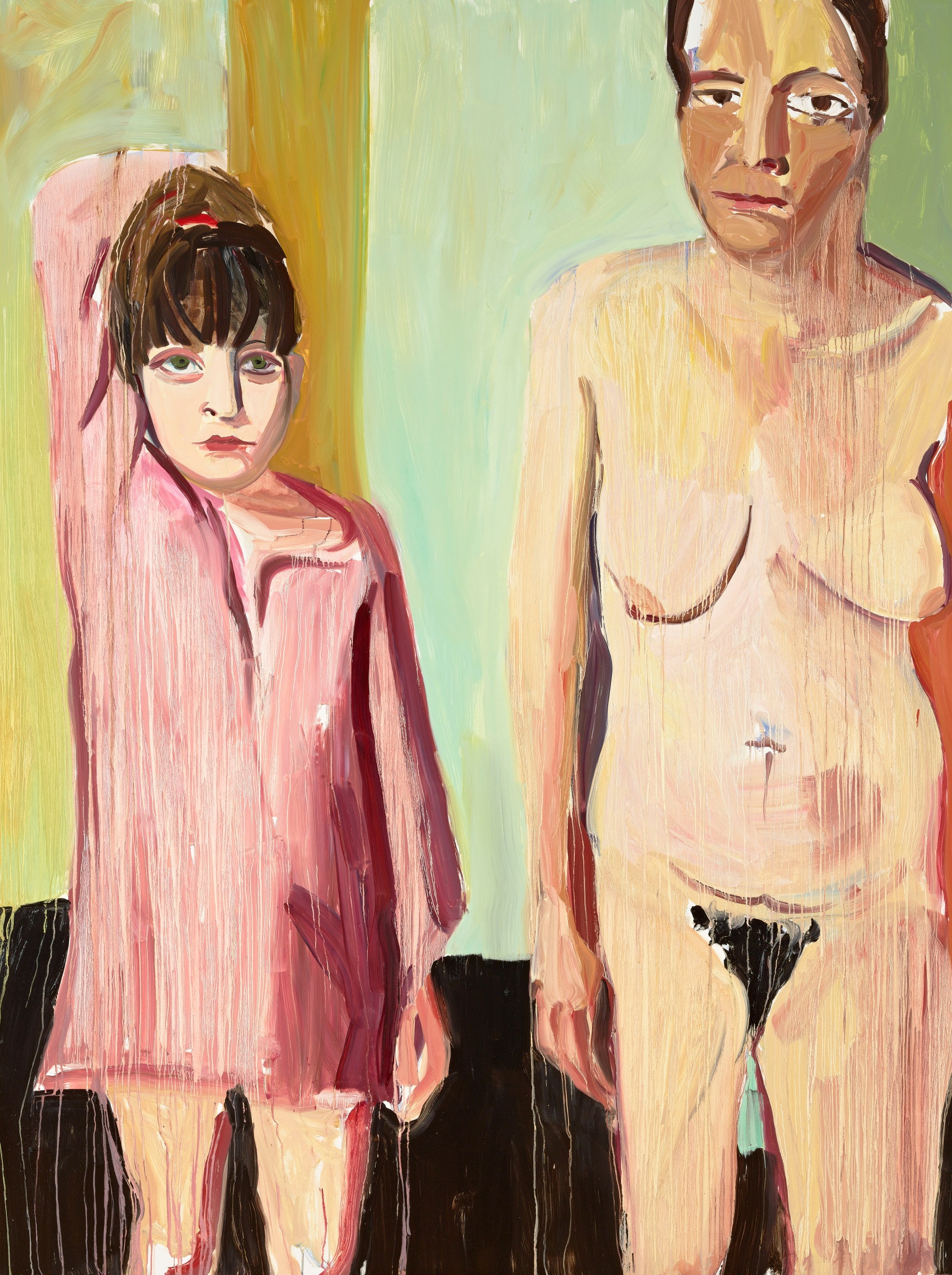 Naked Self-Portrait With Esme With Her Arm Raised