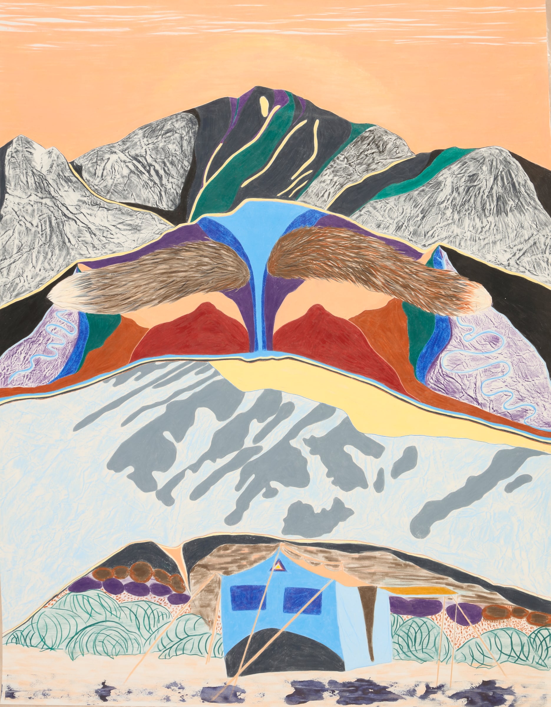 Saile. (One of the few mountains in the Alps with a female name. Soft with sudden, steep canyons, it stands on the edge of two long valleys, exposed to winds from all directions. In summer months rare grasses and flowers grow in small eroded valleys, visible from far as vertical lines of falling rock)