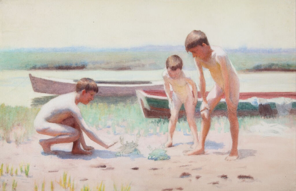 Boys Playing with Crabs
