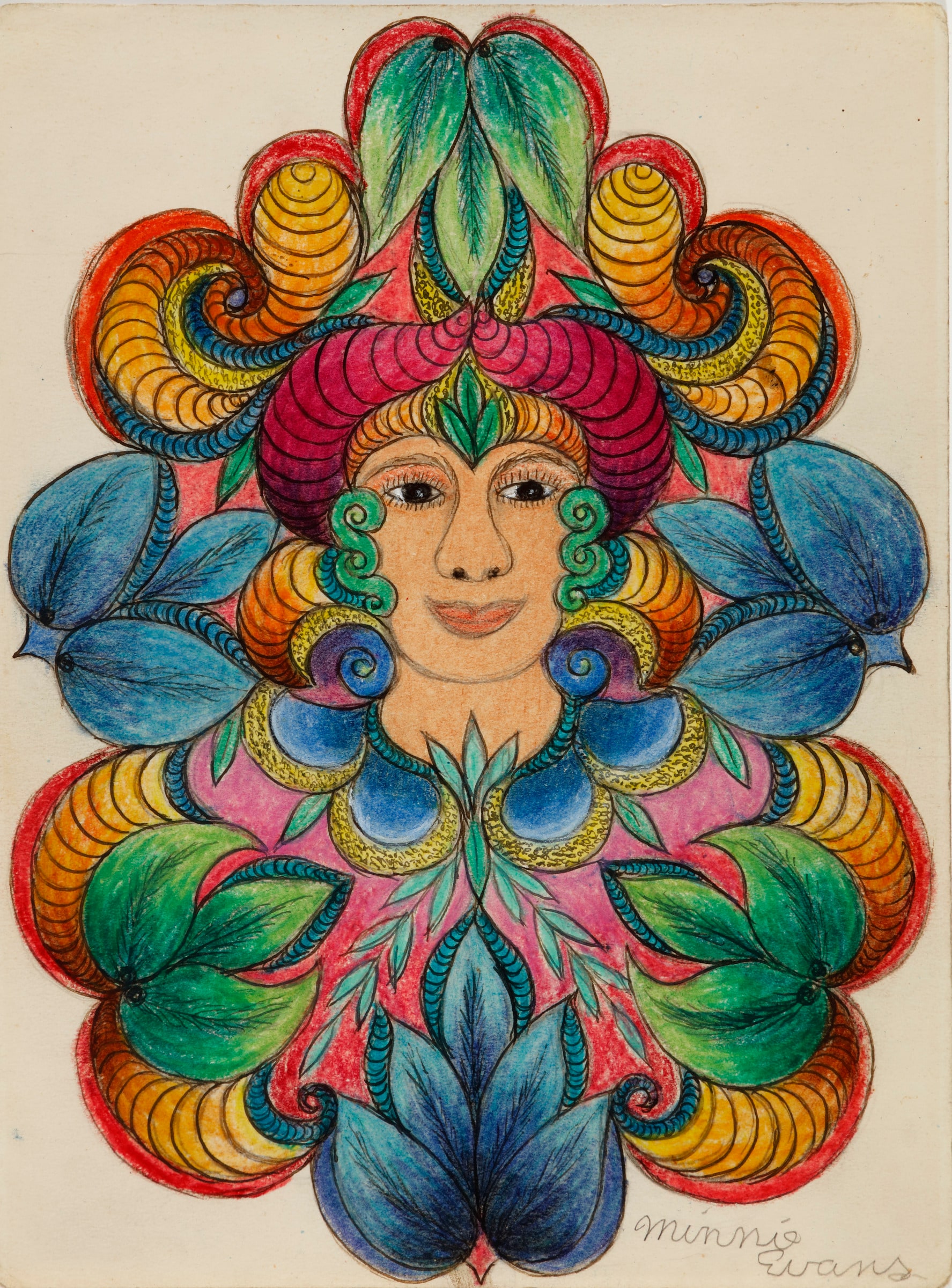 Untitled (Face Surrounded by Foliage)