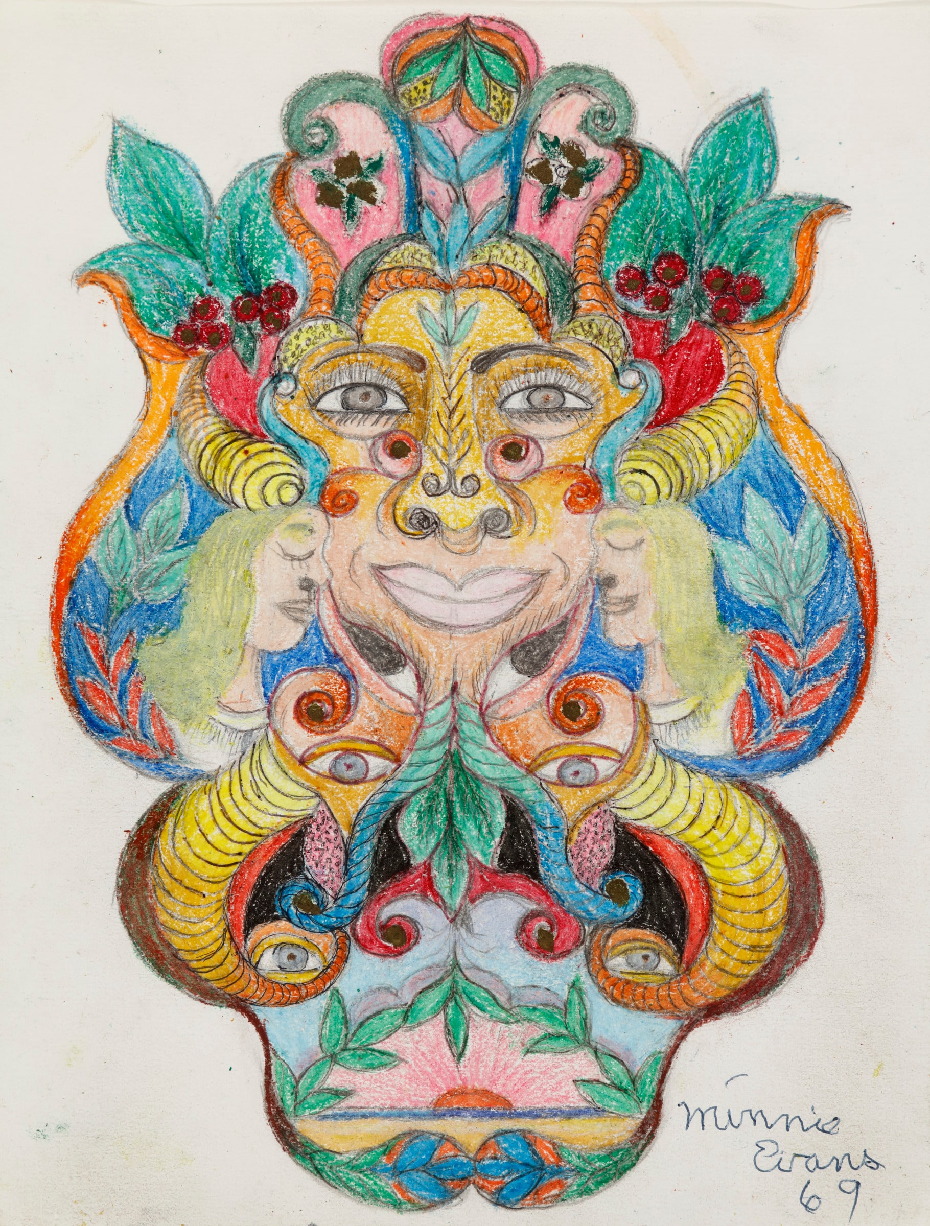 Untitled (Three Faces Surmounting Landscape)