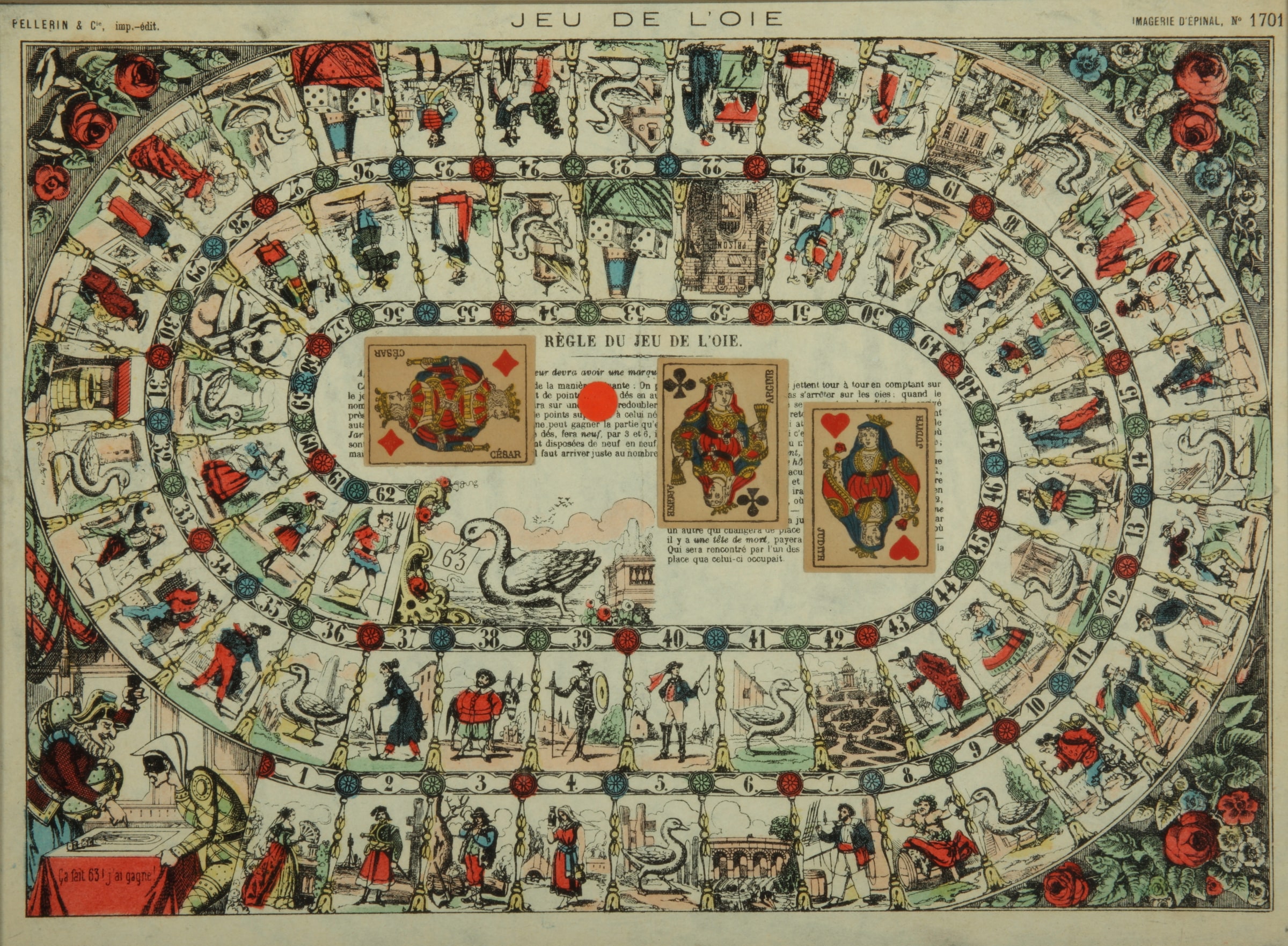 Diminutive French Playing Cards Mounted on a…