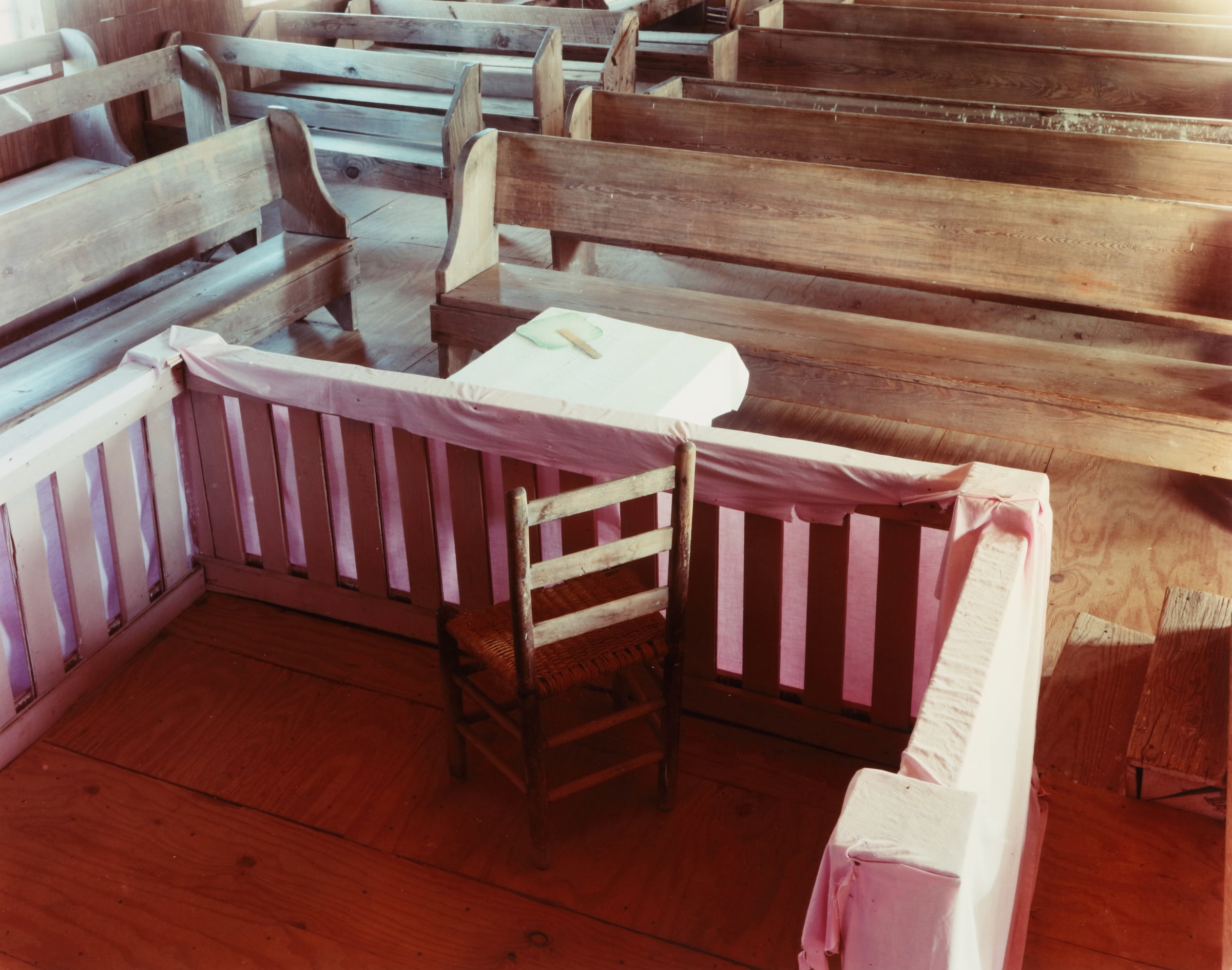 Church Interior with Pews and Fan (Snow Hill, AL)