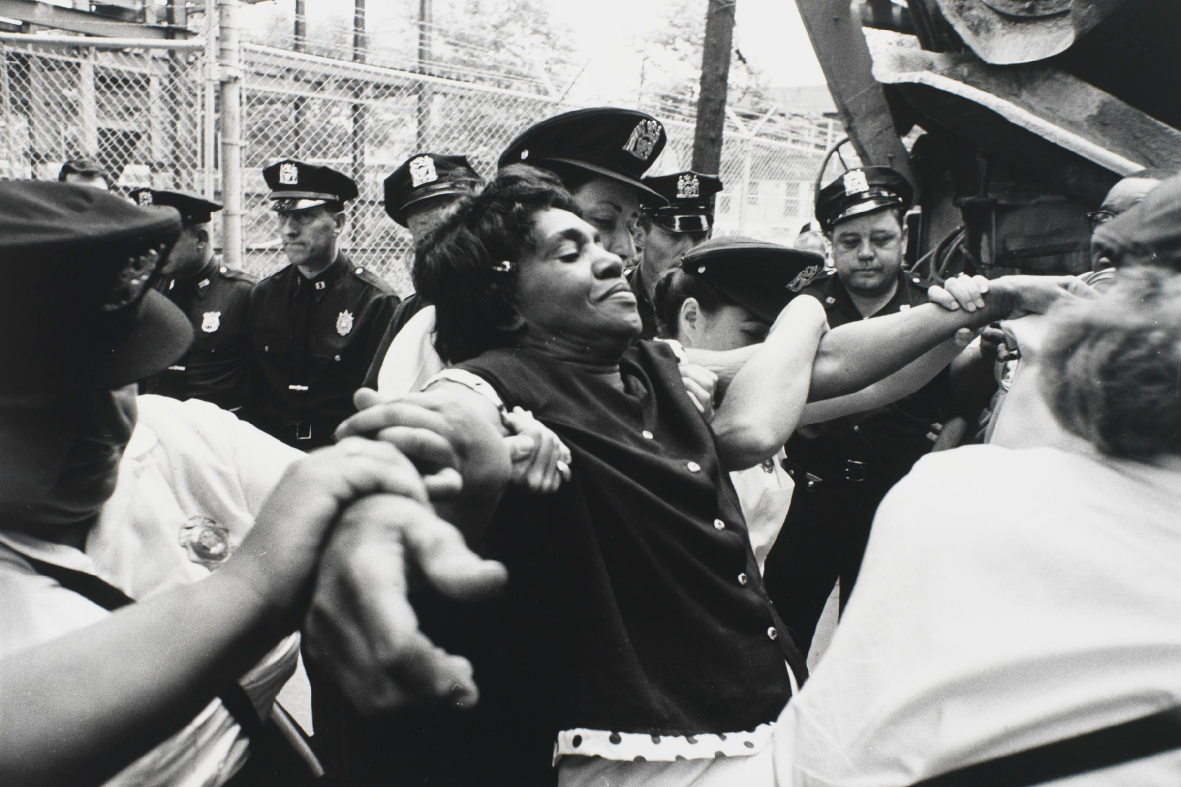 Woman Being Arrested, Downstate Medical Center, Brooklyn, New York