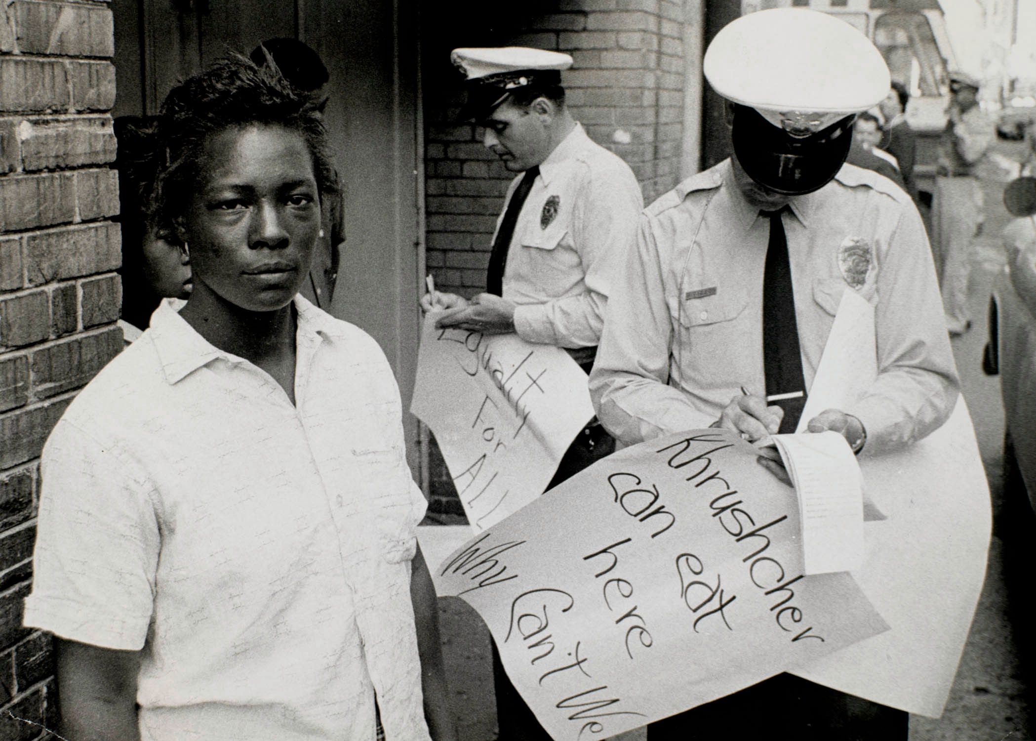 Picketer Arrested behind Loveman's Department Store, Birmingham, Alabama