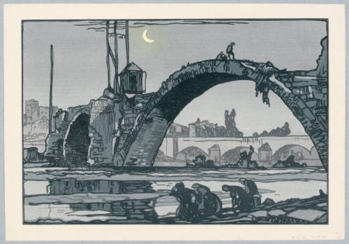 Roman Bridge over the Loire River, France (Stage 6b of 7: Color Compilation)