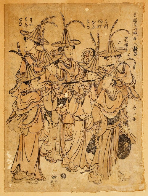 Courtesans Performing as Chinese Musicians (Study Collection)
