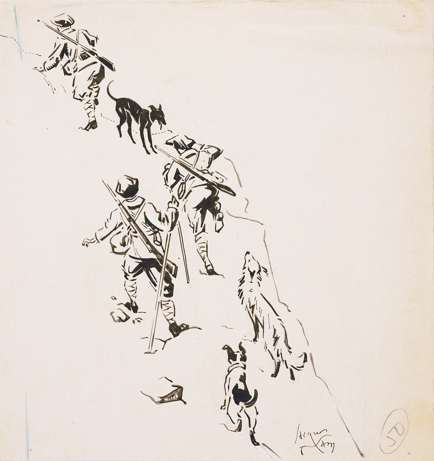 untitled (climbing soldiers with dogs)