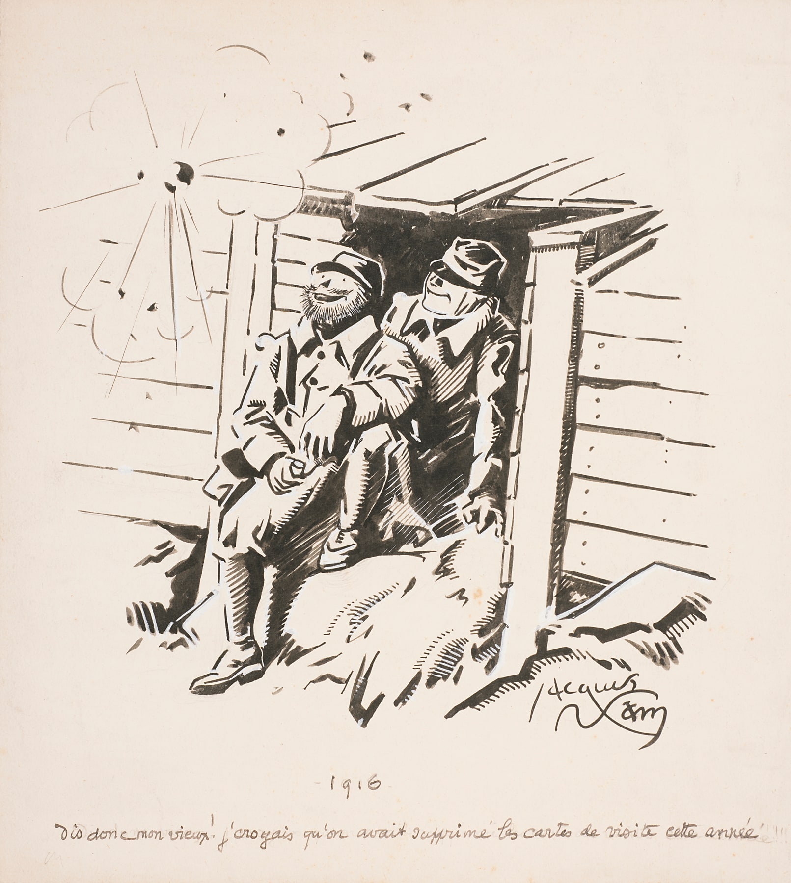 untitled (two soldiers seated in a doorway)