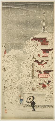Snow at Asakusa
