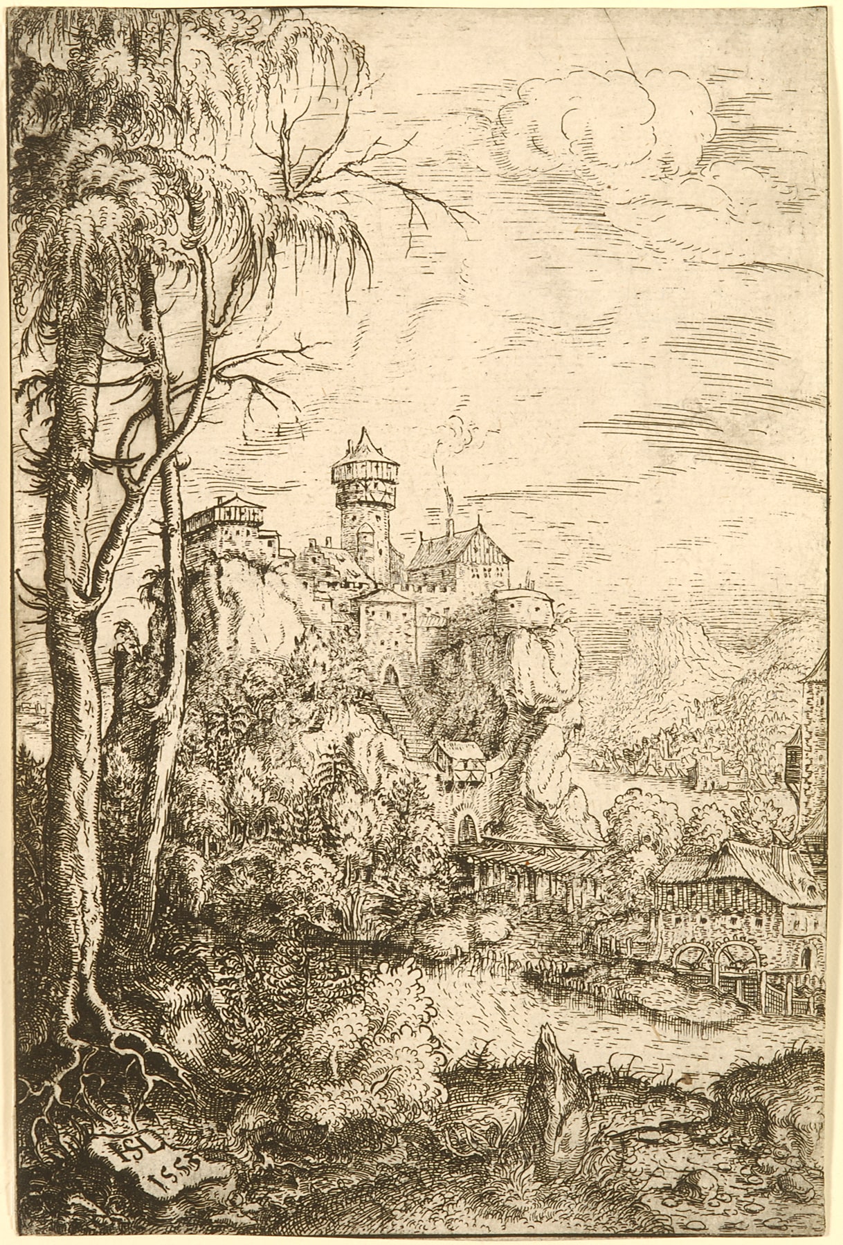 Mountainous Landscape in the Middle of a River and a Citadel