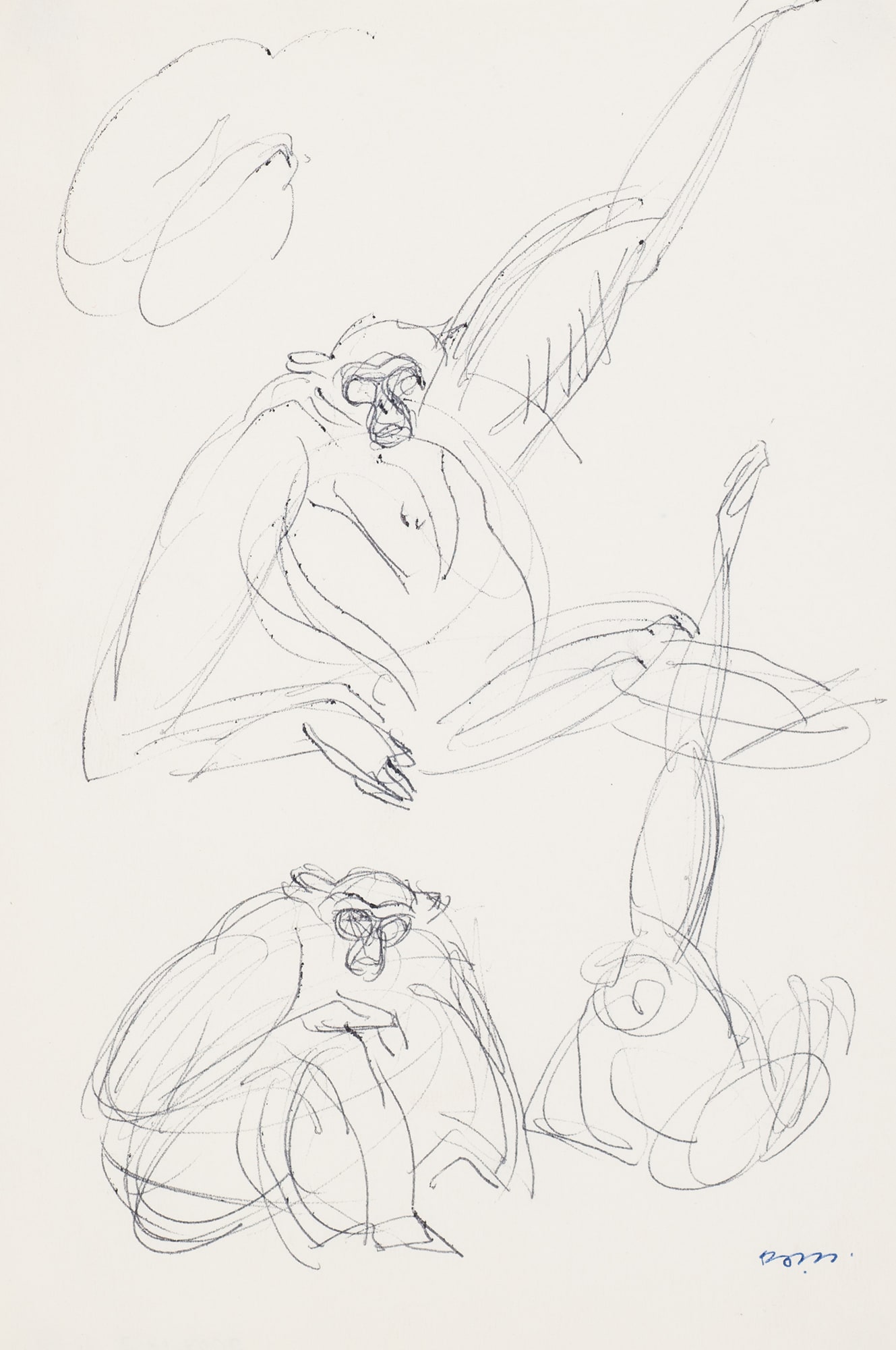 Preparatory Drawing of Gibbons for a Proposed Steuben Bowl