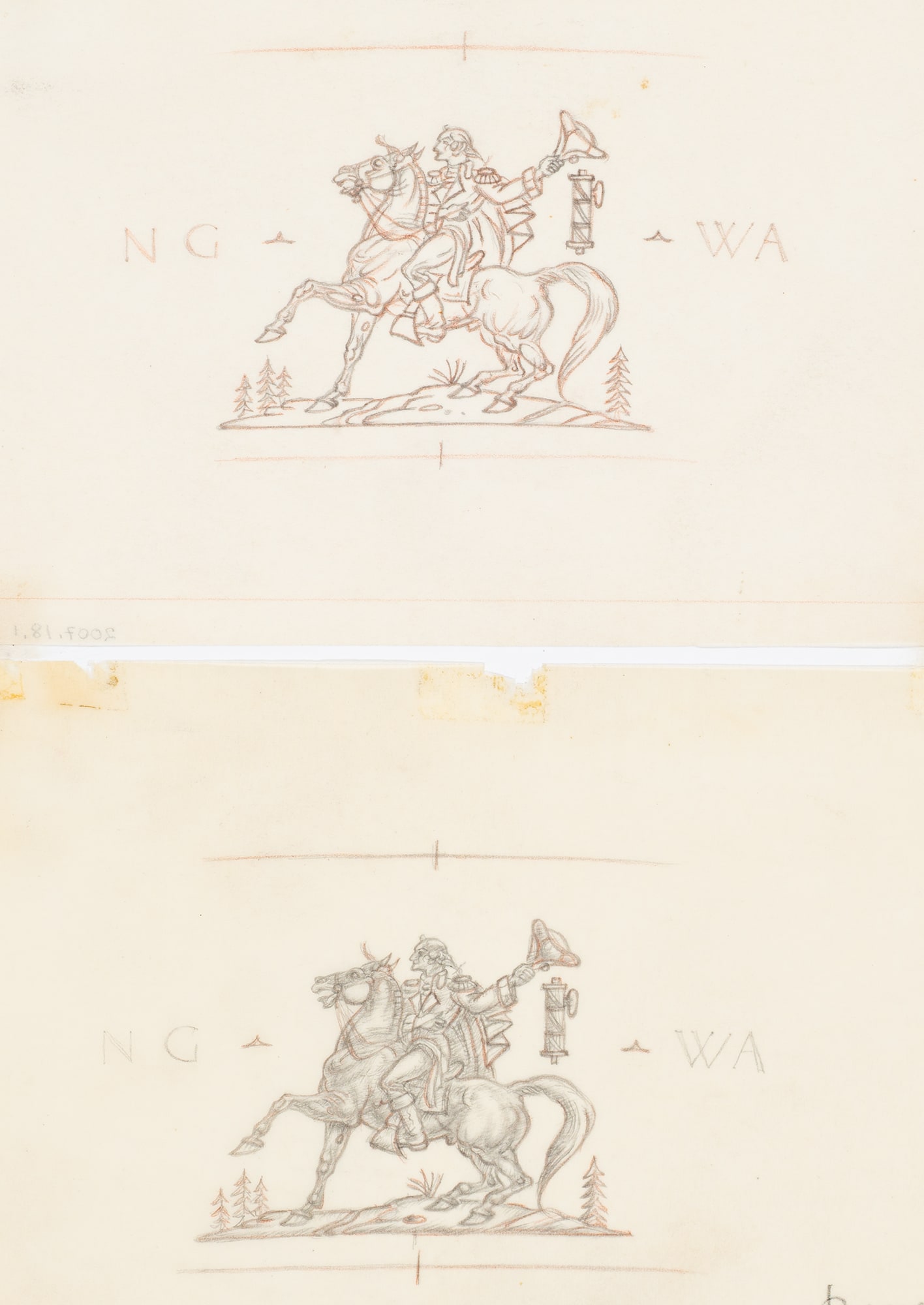 Preparatory Drawings for the Holiday Bowl by Steuben