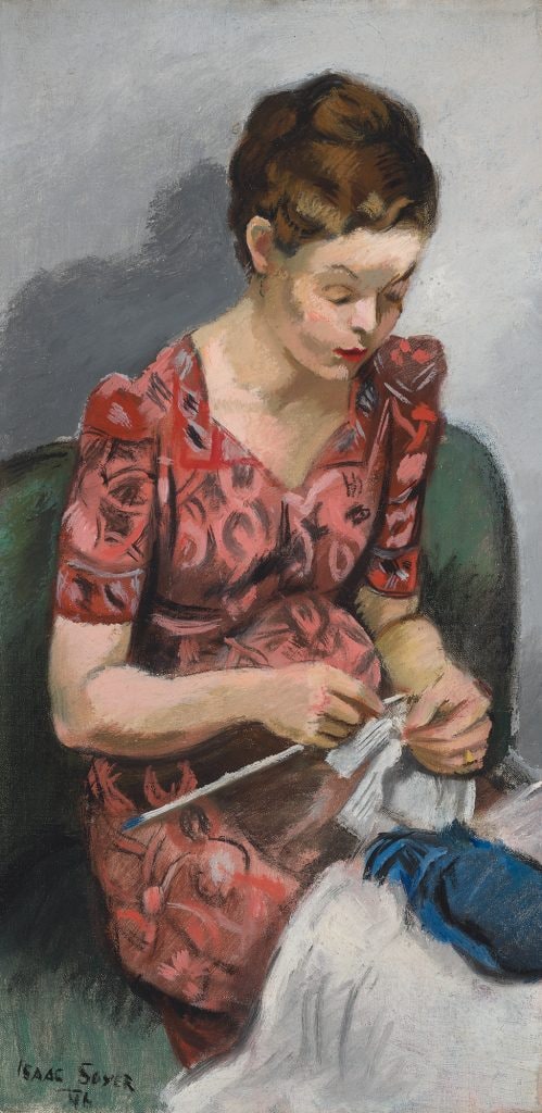 Woman Knitting