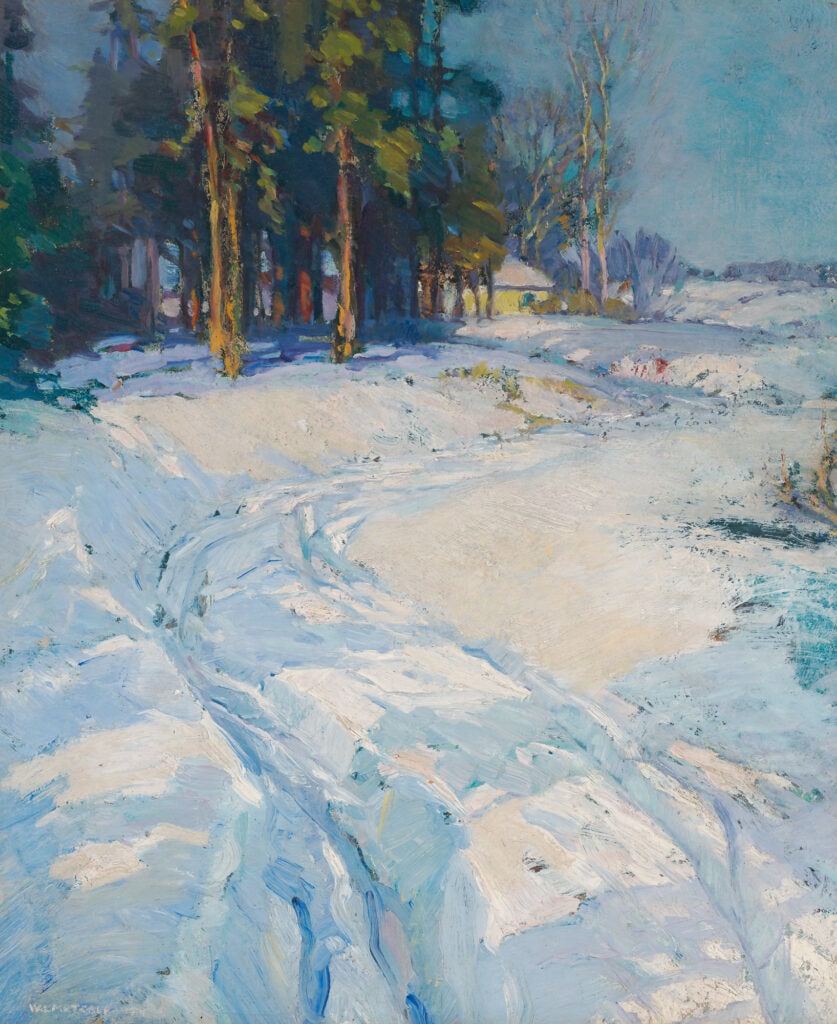 Snowy Hill with Winding Road