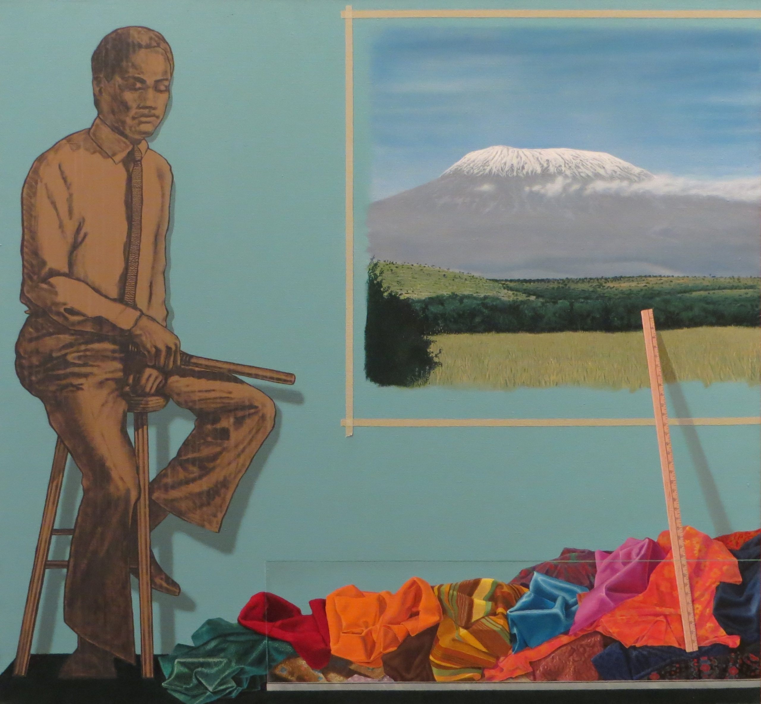 Man Guarding Textiles