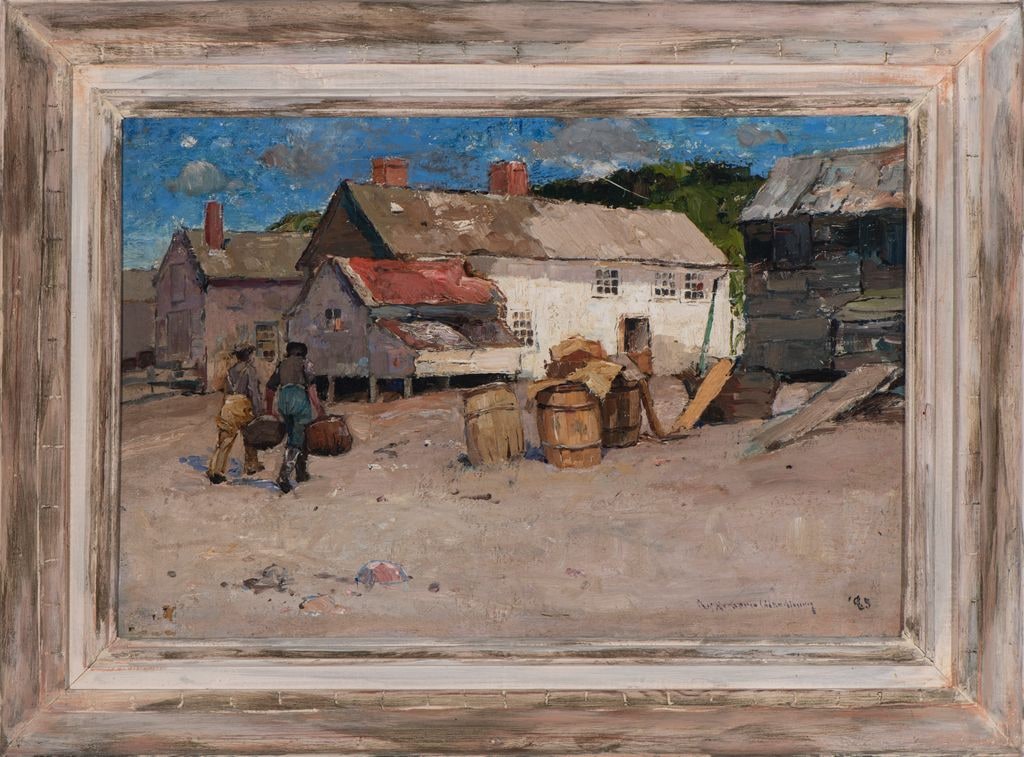 Untitled (Cove Scene with Fisherman)