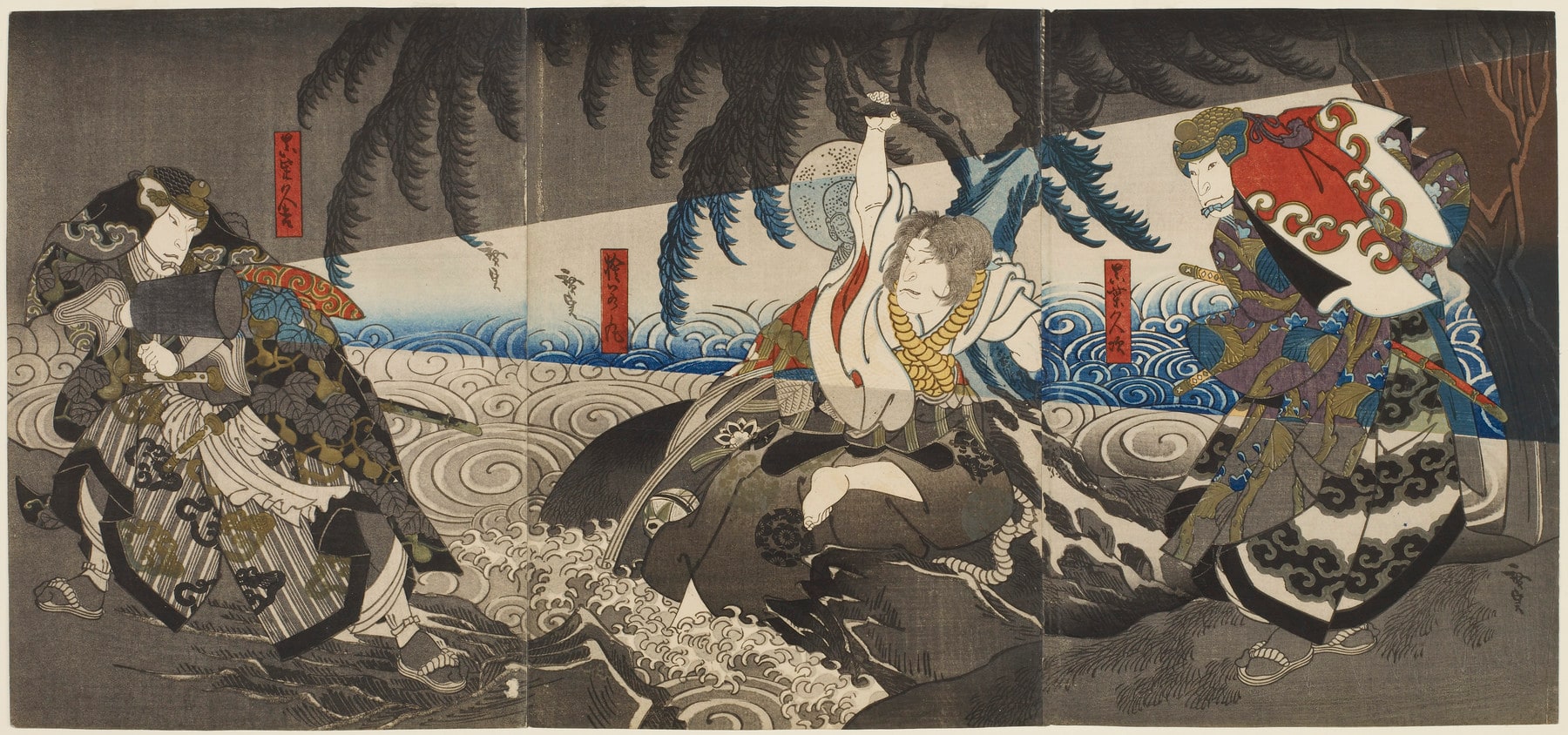 Triptych: Ryuo nishiki-e awase