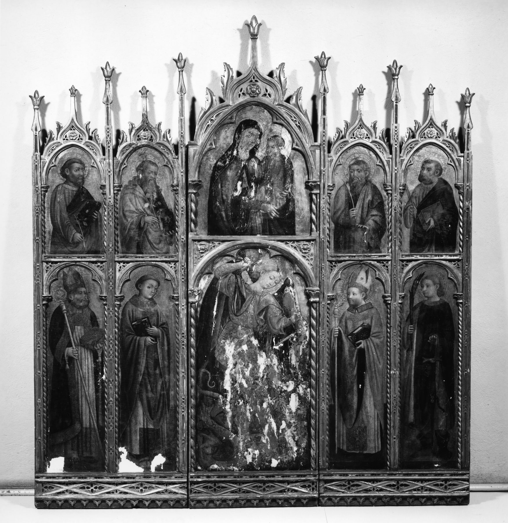 Center Panel of Madonna and Child with St. Michael and Other Saints