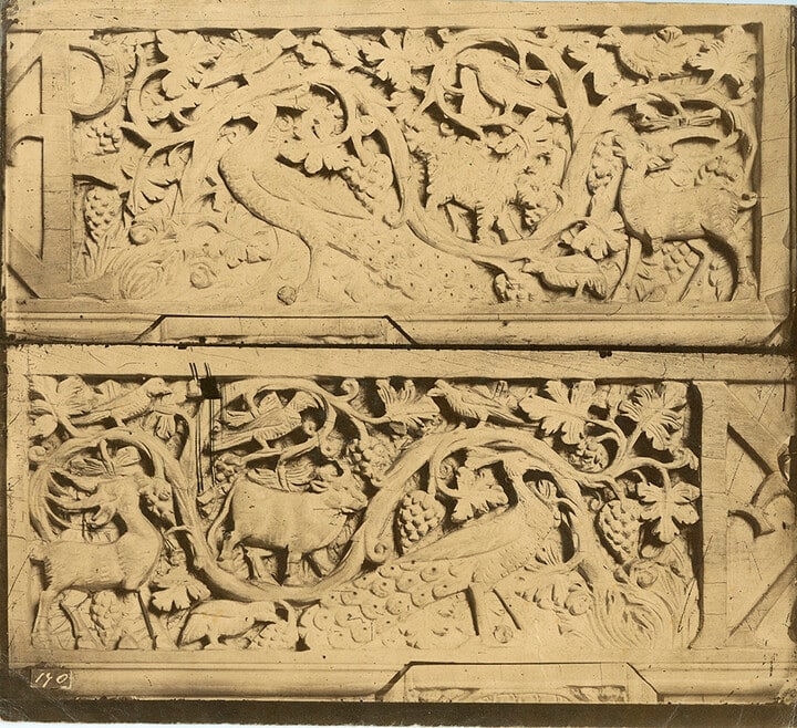 #170: detail of carved panels; Cathedral of Ravenna