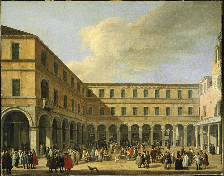 Campo di Rialto with the Fabbriche Vecchie di Rialto and S. Giacomo di Rialto