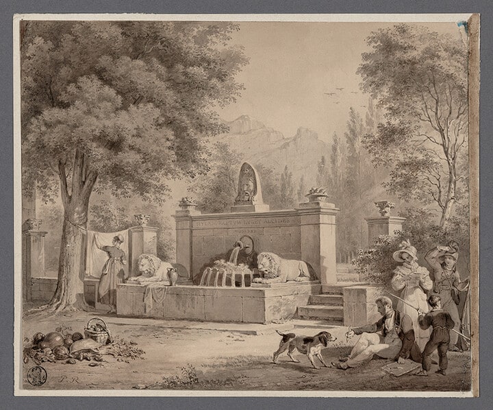 Etude de la fontaine d'Hercule (A study of the Hercules fountain)