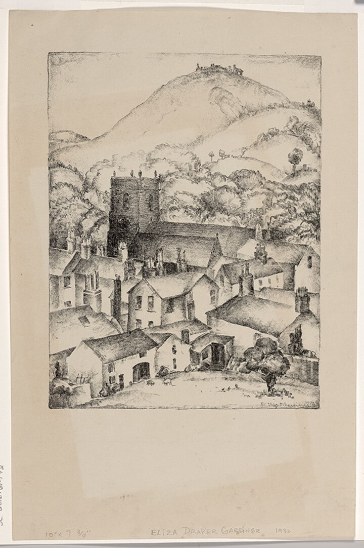 [European Mountain Village with Church]