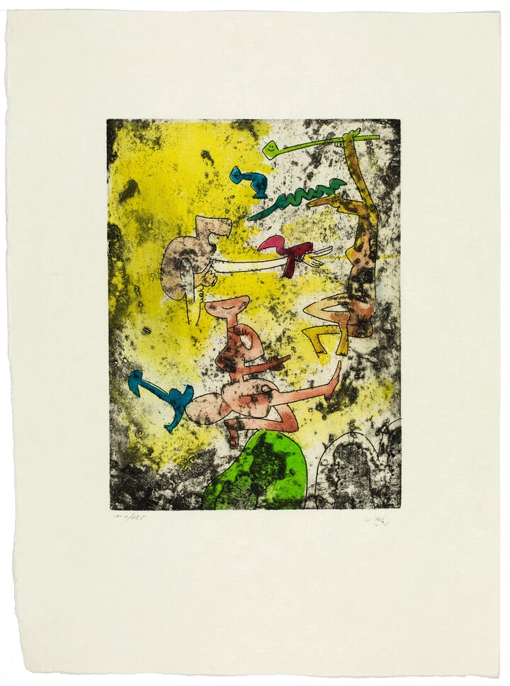 Centre Noeuds: Three nudes with red bird