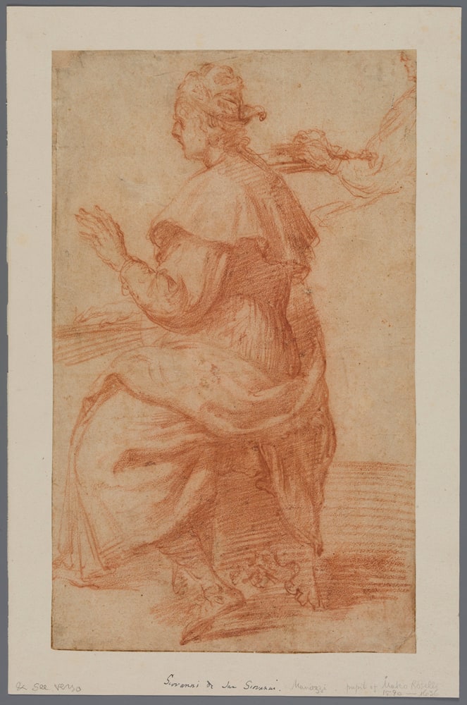 Study of a kneeling figure (St. Cecelia)
