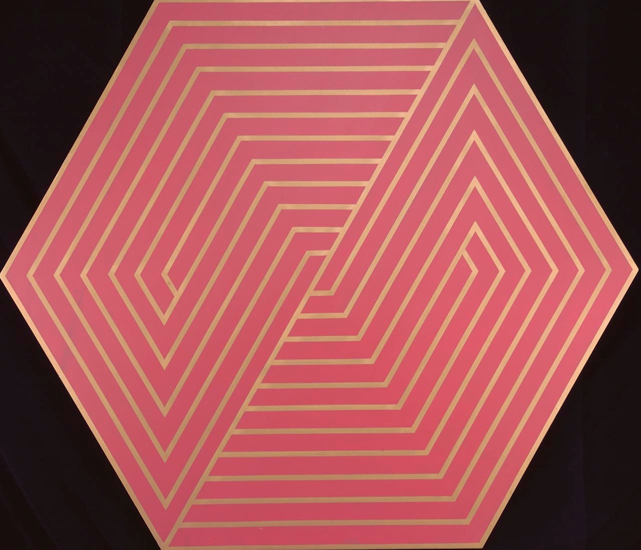 Untitled (Hexagonal - red/gold)