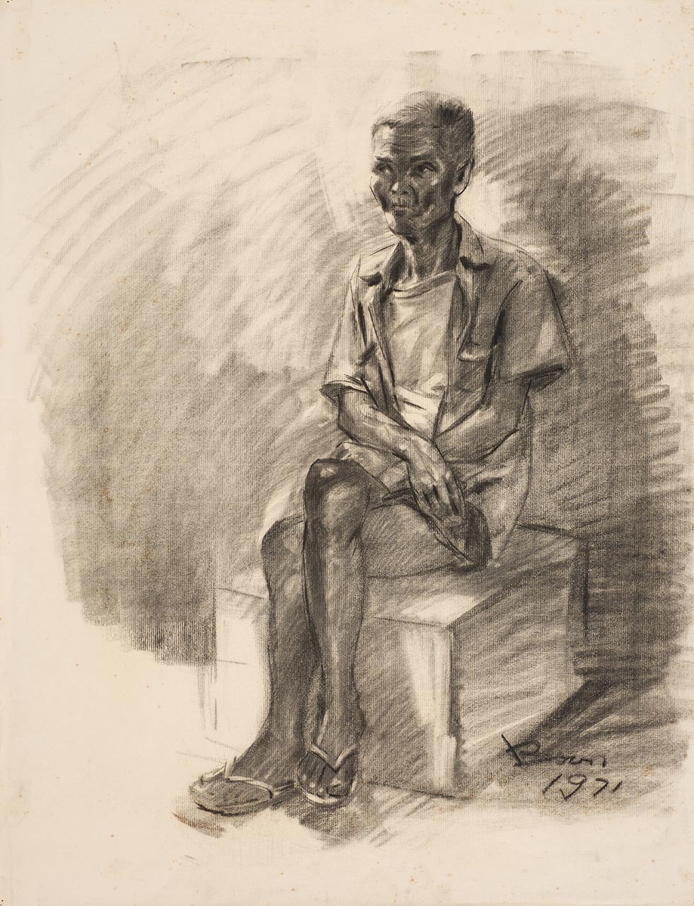 Figure drawing - Seated old man 3
