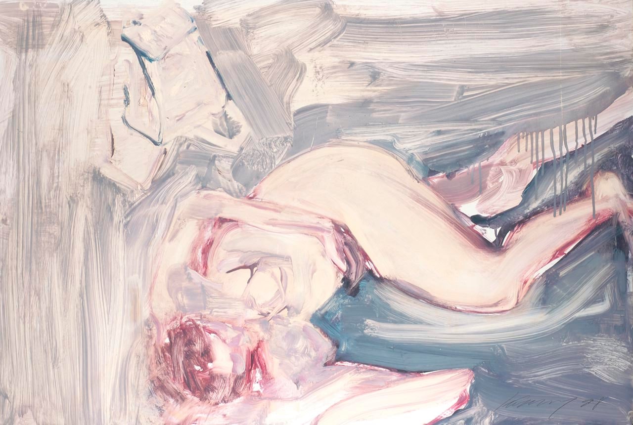 Untitled (Purple & Red Nude, Reclining)