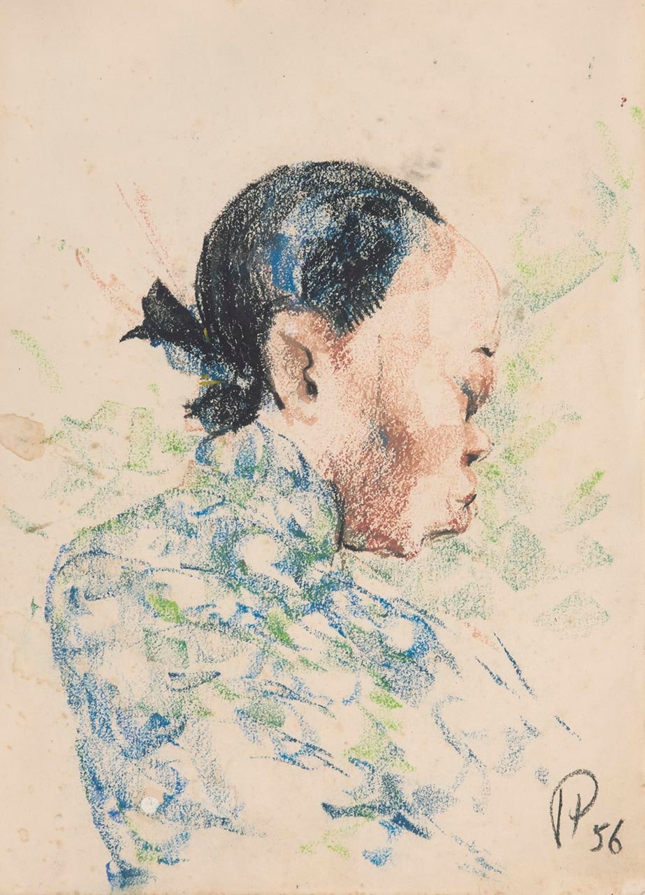 Head and Rear Shoulder of Chinese Lady