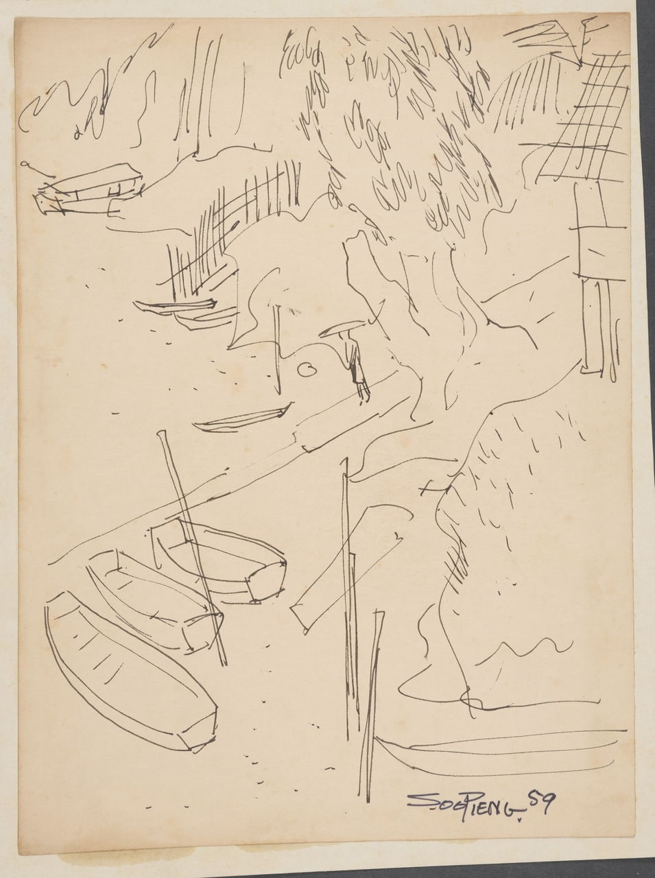 Untitled (Man Looking at Boats)