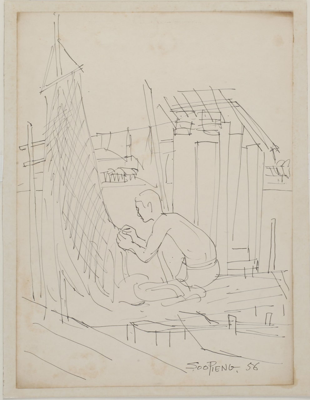 Untitled (Man Mending Nets)