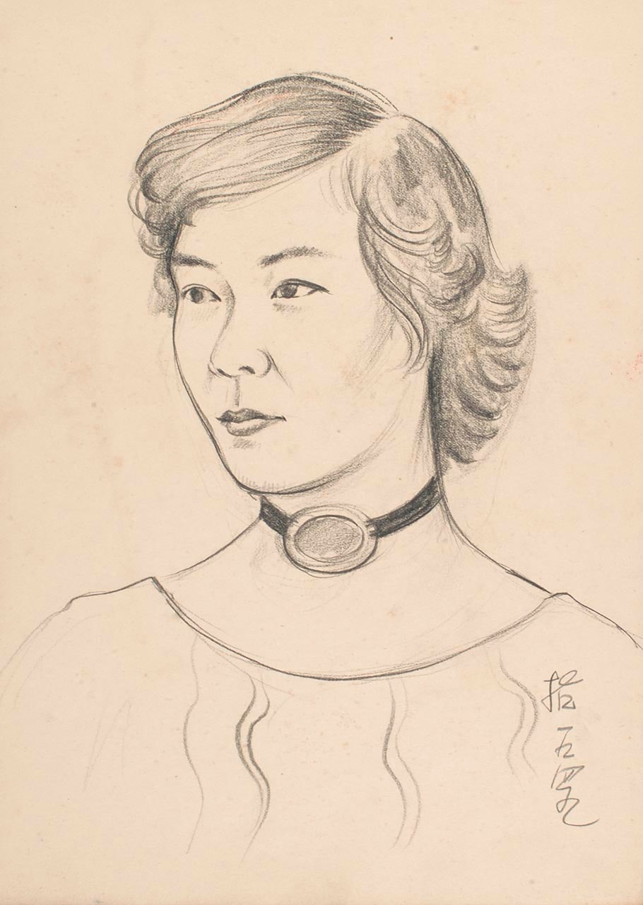 Lady Wearing a pendant II